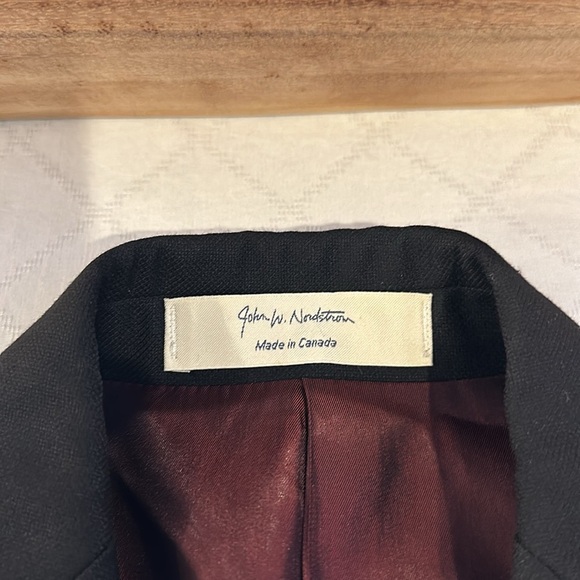 John W. Nordstrom men’s 100% Wool blazer suit jacket topcoat black size 36R EUC - Picture 2 of 6